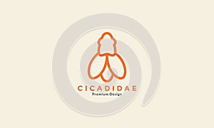 simple Cicadas line logo design animal wild