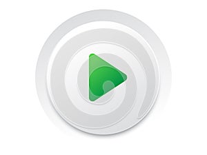 Simple circle play UI switch button vector