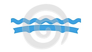 Simple Clean Blue Wavy Line Design Element, vector design Generative AI