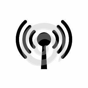 Simple And Clean Broadcast, Wireless Radio Signal Vector Icon Illustration