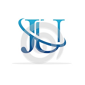 Creative JU logo icon design photo