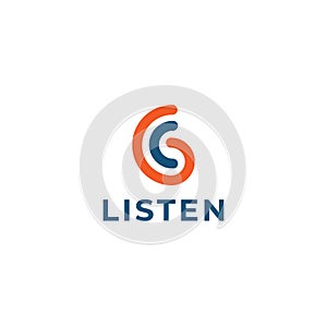 Simple Clean Ear Logo Design Template