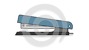 Blue Stapler Illustration on White Background