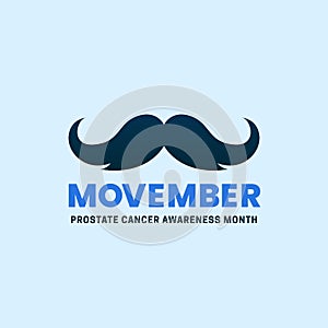 Simple clean Movember Prostate Cancer Awareness Month poster background campaign design with mustache icon vector illustration