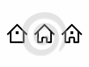 Simple And Clean Outline Home Icon Vector Set