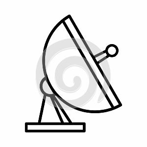Simple And Clean Parabolic Antenna Satellite Icon Outline Vector