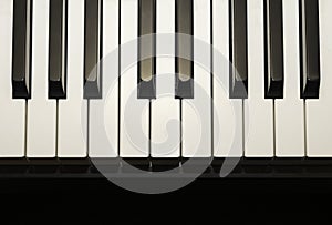 Simple and clean piano keys, one octave, music background