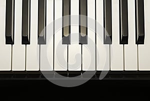 Simple and clean piano keys, one octave, music background photo