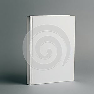 AI Generated Blank White Book on Gray Background - Ideal for Design Mock-ups photo