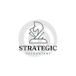 Simple Clean Strategic Accounting Logo Design Template