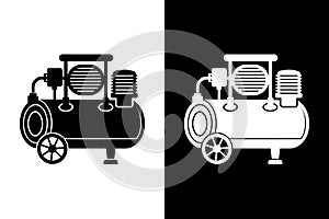 Air Compressor Icon Vector Silhouette Set