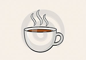 Steaming Hot Coffee Cup Vector Icon