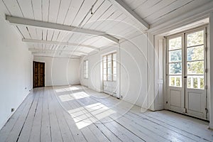 White simple empty room interior