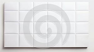 Simple and clean white tile on wall. Suitable for interior design projects or architectural concepts