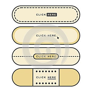 Simple Click Here Button Vector