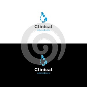 Simple clinical laboratory microscope logo