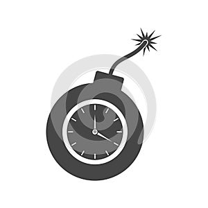 Simple clock bomb icon