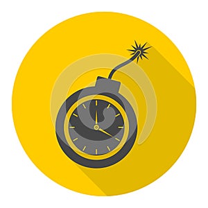 Simple clock bomb icon