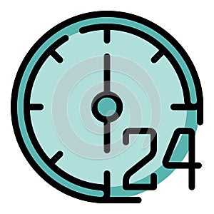 Clock face showing 24 hours open concept