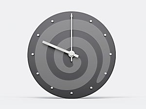 Simple clock gray 10 Ten o clock. Monday concept. Depressed emotions Modern Minimal Clock. 3D illustration