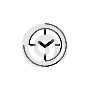 Simple clock icon. Clock object in camera autofocus . Stock vector illustration isolated on white background