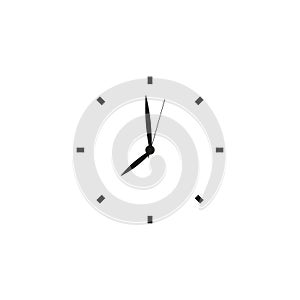Simple Clock icon in flat style, minimalistic timer on transparent background. Business watch. Vector design element for