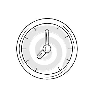 Simple clock line icon, time management vector illustration