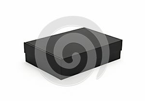 A simple closed black rectangular box isolated on white background