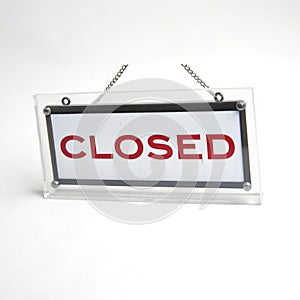 Closed sign isolated on white background photo