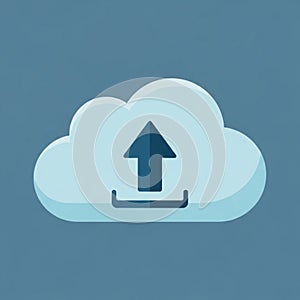 A simple cloud computing icon with an arrow for uploading data vector design Generative AI