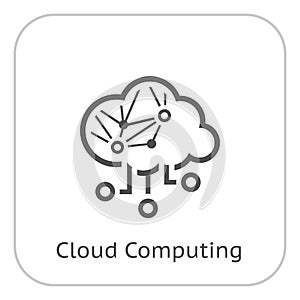 Simple Cloud Computing Vector Icon