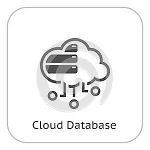 Simple Cloud Database Vector Icon