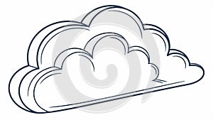 Simple cloud icon, representing weather, cloud computing, and digital storage symbol vector design Generative AI