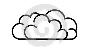 Simple Cloud Outline Weather Icon for Forecasts, vector design Generative AI