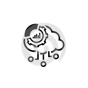 Simple Cloud Perfomance Vector Icon