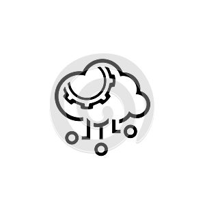 Simple Cloud Processing Vector Icon