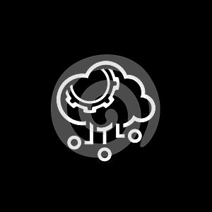 Simple Cloud Processing Vector Icon