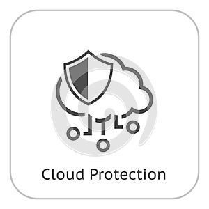 Simple Cloud Protection Vector Icon