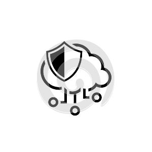 Simple Cloud Protection Vector Icon