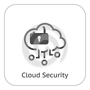 Simple Cloud Security Vector Icon