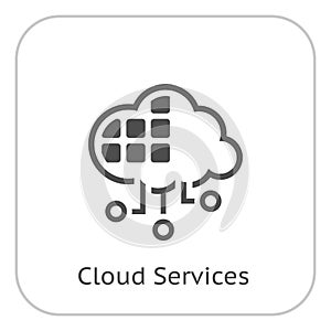 Simple Cloud Services Vector Icon