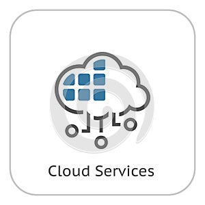 Simple Cloud Services Vector Line Icon