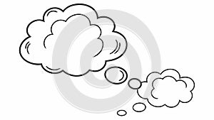Simple Cloud Thought Bubble, Contemplation Icon Vector, vector design Generative AI