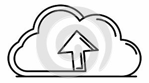 A simple cloud upload icon for file sharing applications, vector design Generative AI