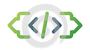 Simple Code Brackets for Development Icon, vector design Generative AI