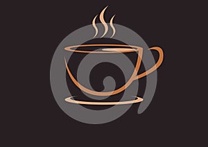 Simple coffee cafe logo design