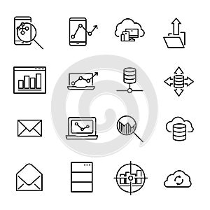 Simple collection of programming related line icons.