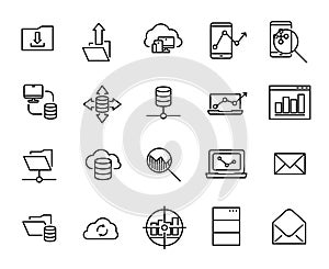 Simple collection of programming related line icons.