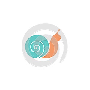 Simple color snail logo vector