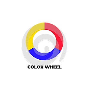 Simple color wheel icon isolated on white background. Circular logo with golor transitions.